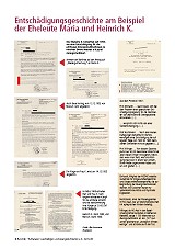 Bild Tafel 13: Entschädigungsgeschichte am Beispiel der Eheleute Maria und Heinrich K.