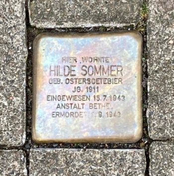 Stolperstein in Gedenken an Hilde Sommer. 